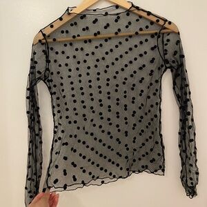 Sheer polka dot top